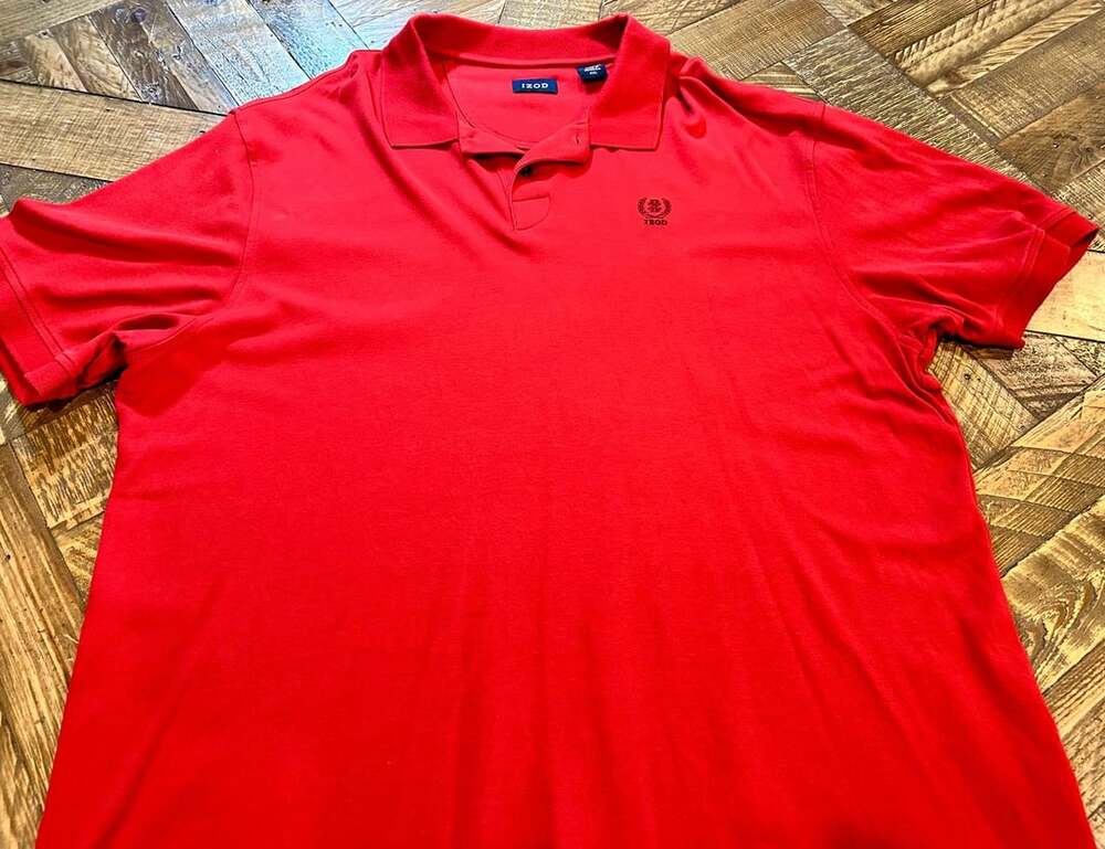 Izod Red Cotton Short Sleeve Polo Shirt Men's Size XXL